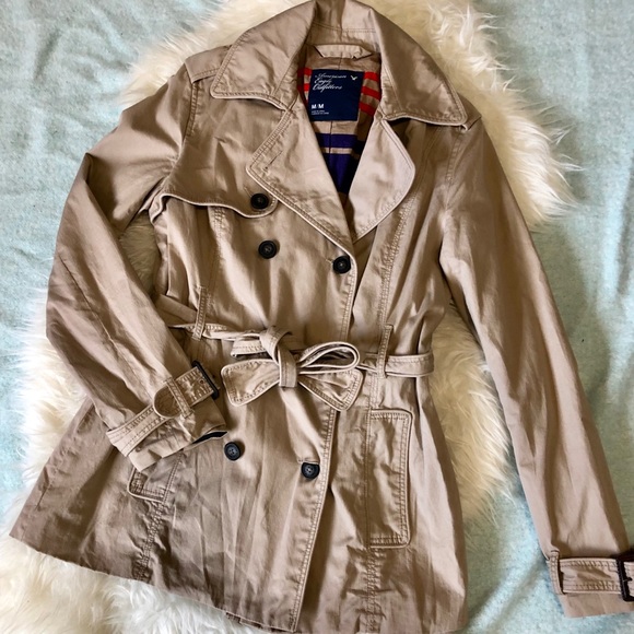 American Eagle Outfitters Jackets & Blazers - •American Eagle• khaki trench coat